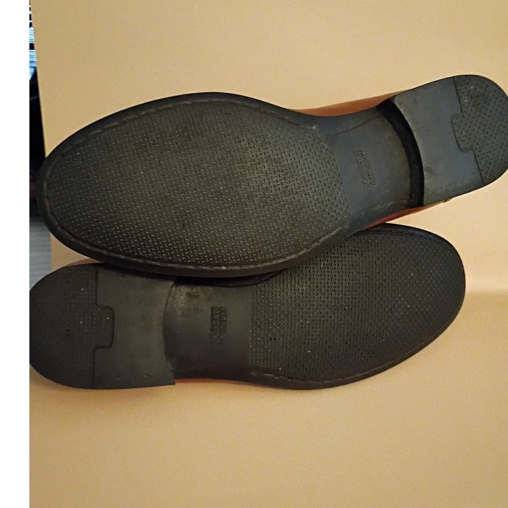 Johnston & Murphy Penny Loafers‎ Mens 9M Brown Leather Sheepskin Lining Slip On